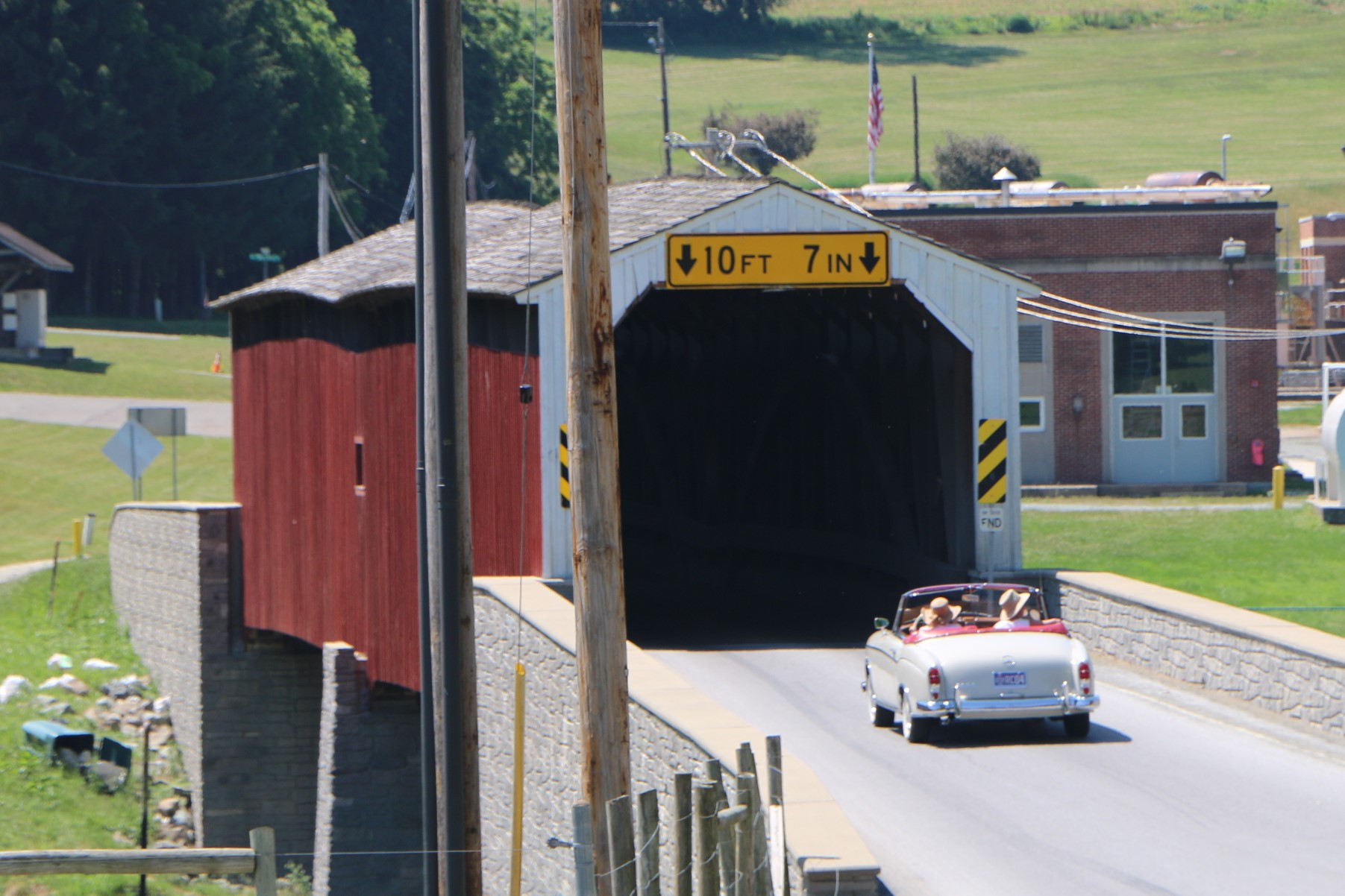 Stroud rally at covered bridge in southeastern Pennsylvania